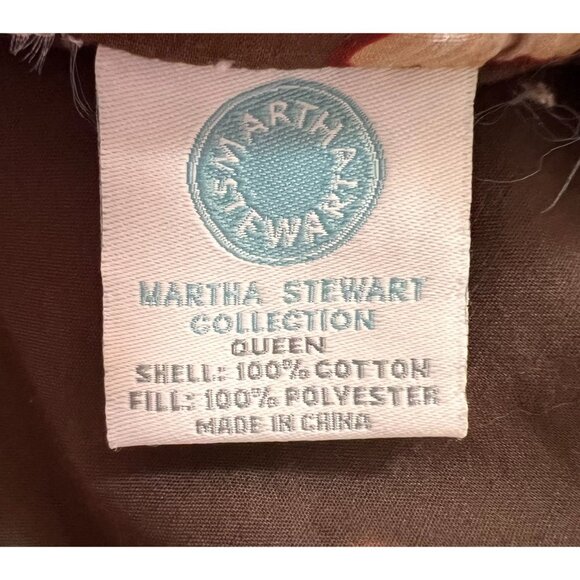 Martha Stewart Queen Size Floral Comforter Floral Print Comforter In Earthy Tone - Picture 11 of 14